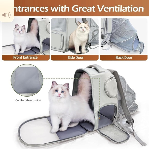 Durable carrying back pack for small pets for a small or medium size cat of dog. - Picture 3 of 8